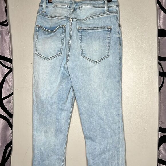 Forever 21 light wash distressed skinny jeans with button fly size 24 - Picture 7 of 8
